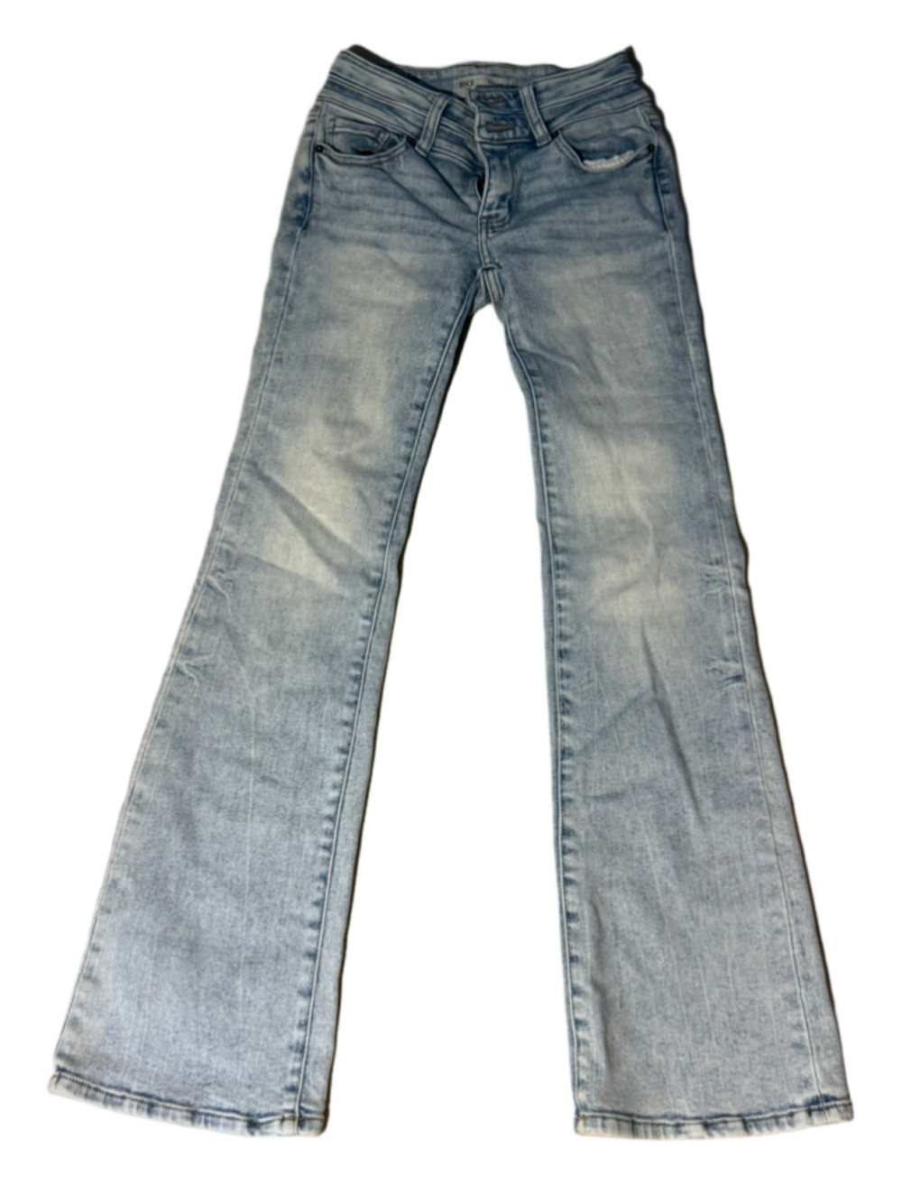 BKE Stella Jeans Womens 24x32 Slim Fit Low Rise Bootcut Light Wash Denim